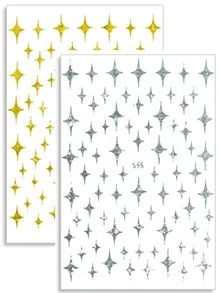 2pcs Rhinestone Golden Face Sticker, Glitter Pattern Eye Makeup Tattoo Sticker, Self-Adhesive Decorative Stickers, Also Can Be Used For Nail Stickers - Multicolor - View 7