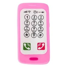 Mordedor Bebê Macio Massageador Gengiva Bebe Banho Celular Infantil Dentição - Rosa Bebê - Visão 2
