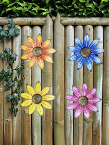 1件/4件装彩色金属花，用途广泛，可用于季节性花园装饰、墙面装饰、门廊装饰、庭院装饰、栅栏装饰、户外悬挂、派对装饰，是理想的园艺用品。 - A - 查看 9