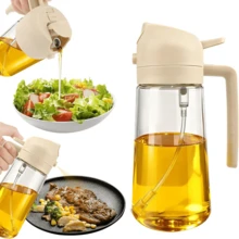 2pcs 16oz/500ml Oil Mist Spray Bottles, Automatic Flip-Top Design, PET Material, 11 Scenarios: Cooking, Salad Dressing, Grilling, Air Fryer, Baking - Kitchen Oil Vinegar Sprayer, Barbecue Spray, Cooking Spray Bottle, Easy To Use Sprayer, Food Material, Spray Bottle, Meal Prep Users, Professional Chefs - Multicolor - View 2