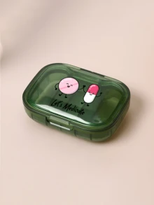 Medical Kit With Printed Cute Pill Pattern And Letters' Let's Medicane ', Portable And Minimalist Pill Organizer Medication Storage Box With 3 Compartments For Home And Travel Portable Travel Mini Pill Case Waterproof Moisture-Proof Pill Storage Container Suitable For Storing Medication Rings And Other Small Items - Multicolor - View 19