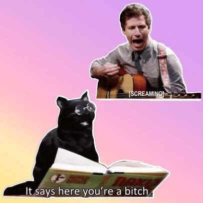 1pc/3pcs Salem, Jake Peralta Scream Guitar Stickers - Polypropylene Material, Suitable For Car Bumpers, Laptops And Tumblers, Representing Life, Universe And Everything