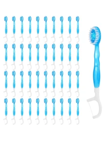 10/20/30/50pcs Disposable Pre-Coated Toothbrush Set, Mini Travel Toothbrush, 5-In-1 Pre-Packed Mini Toothbrush, Dental Floss, Toothpick, Tongue Cleaner, Portable Fresh Toothbrush - Multicolor - View 1