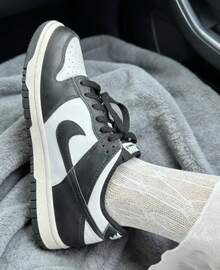 Nike Dunk "Black" Leather Retro Casual Panda Low-Top Kids' Sneakers With Anti-Slip, Shock Absorption, Lightweight And Cushioning, Black And White - Black and White - View 9