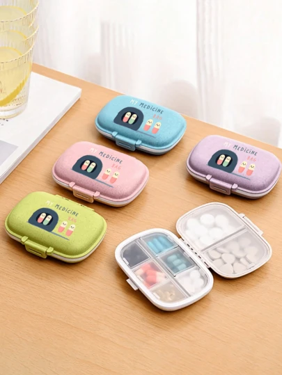 Portable Pillbox With Letters "My Medicane Bag" And Pill Pattern Printing, Moisture-Resistant Pill Organizer, Compartments Travel Pill Organizer, Daily Pill Case Small Pill Box For Pocket Purse, Portable Pill Container Medicine Vitamin Organizer,Reusable Pill Case For Men And Women, Medicine Planner, Daily Pocket-Sized Pillbox For Storing Vitamins, Medications, Supplements, Home And Travel Essential Accessory Medicine Bag Pill Containers Hospital Bag First Aid Kit Medicine Organizer Medicine Storage Bag Cruise Essentials Vacation Essentials Travel Stuff