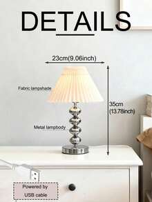 1 pieza Lámpara de escritorio retro de metal de alta calidad alimentada por USB, adecuada para mesita de noche, dormitorio, comedor, camping, lámpara de ambiente de luz cálida minimalista - Plateado - Ver 9