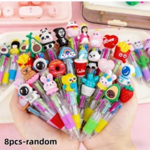 1/45pcs Random Cartoon Cute 4-Color Mini Ballpoint Pens, For Students, 4-Color Mini Ballpoint Pens, Craft Pens, Colored Pens, 4-Color Ink, Student Office Stationery Gift Set, 0.7mm Refill, Back To School Essential, Learning Supplies - Multicolor - View 19