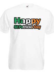Happy St Patricks Day Mens T Shirt 12 Colours Size S 3XL - White - View 1