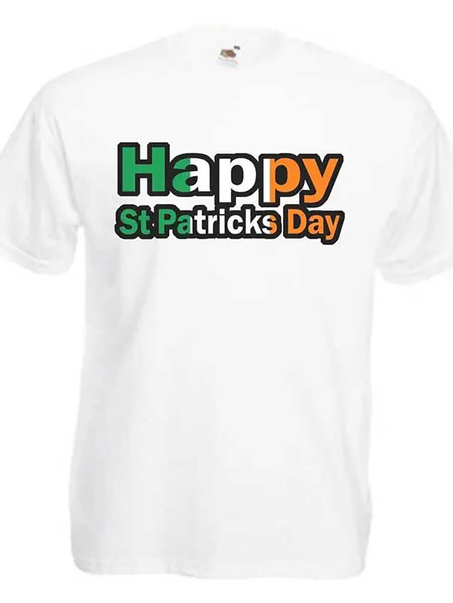 Happy St Patricks Day Mens T Shirt 12 Colours Size S 3XL - White - View 1