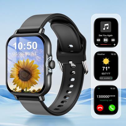 1.83" Full Touch Screen Multifunctional Outdoor Sports Smart Watch, Metal Body, Supports Wireless Calling & Messaging, Pedometer, Fitness Tracker, Gift For Women & Men, Compatible With Android And IOS