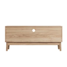 110cm High TV Unit, Mid-Century Modern Style TV Stand, Suitable For 32/45 Inch TVs, Entertainment Center With Storage Space, Multimedia Console For Living Room And Bedroom, Oak Color - 原木色 - 查看 9