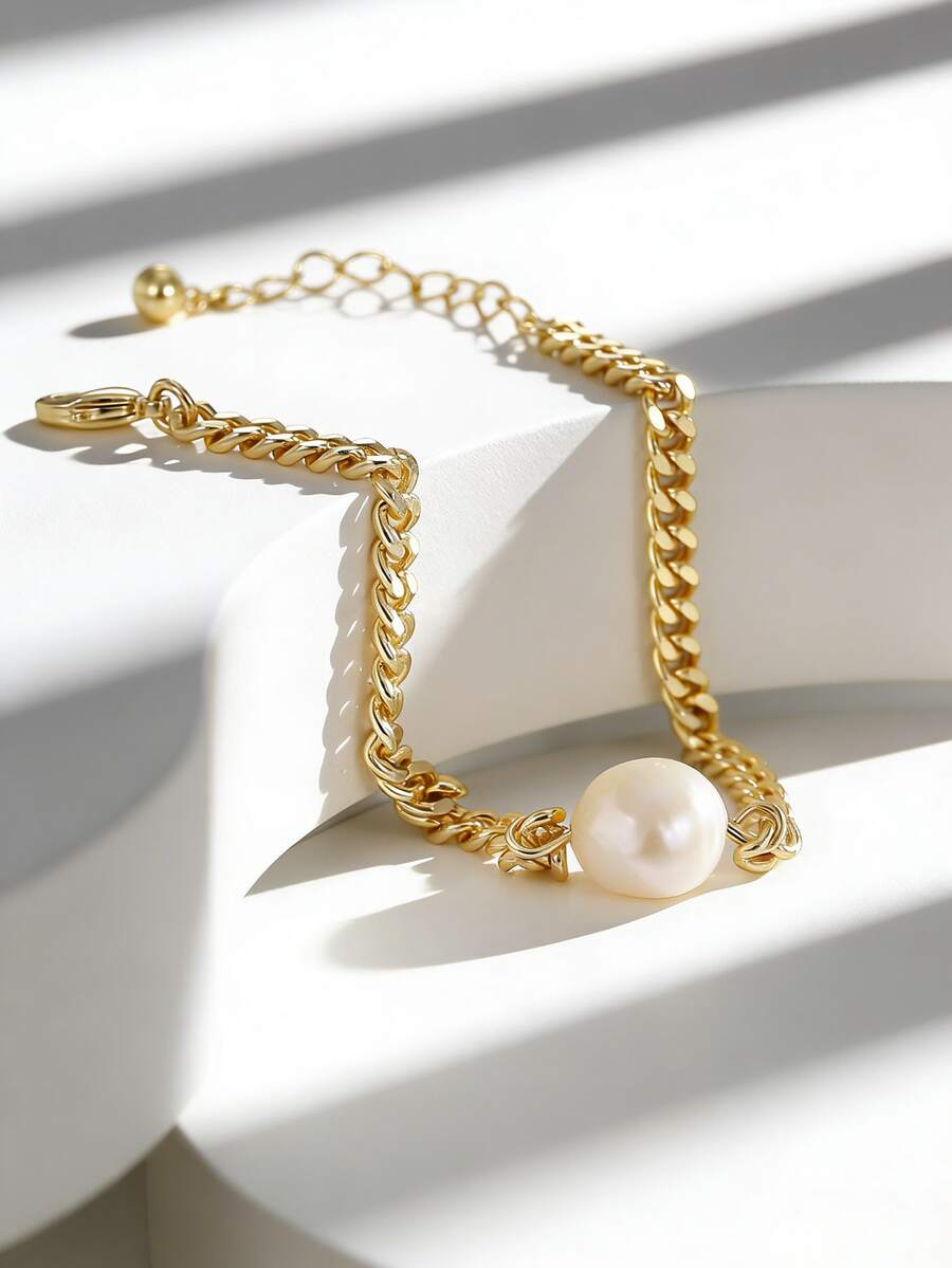 Charm-In 1条珍珠手链，优雅简约，适合日常佩戴或聚会场合，亦可作为节日礼物。 - 金黃色 - 查看 1
