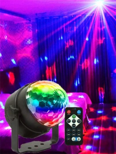1pc USB Powered LED Disco Ball Projector - Portable Multicolor Lighting For Parties, Christmas, And Outdoor Events