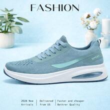 Women's Athletic Shoes, Casual Athletic Shoes, Breathable And Lightweight Mesh Shoes, Anti-Slip And Shock-Absorbing, Washable, Tennis Shoes, Suitable For Everyday Wear, Fitness, Travel And Shopping, And Can Be Given As Valentine's Day Gifts. New Spring Arrivals. - 淺藍色 - 查看 1