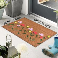 1 件装花卉迎宾门垫，适用于玄关、走廊、厨房、洗衣房、卧室 - 米色底白色雏菊图案，完美的家居装饰，适合节日和日常使用，卧室迎宾垫 | 花卉图案地垫 | 前门入口垫 - 彩色 - 查看 9