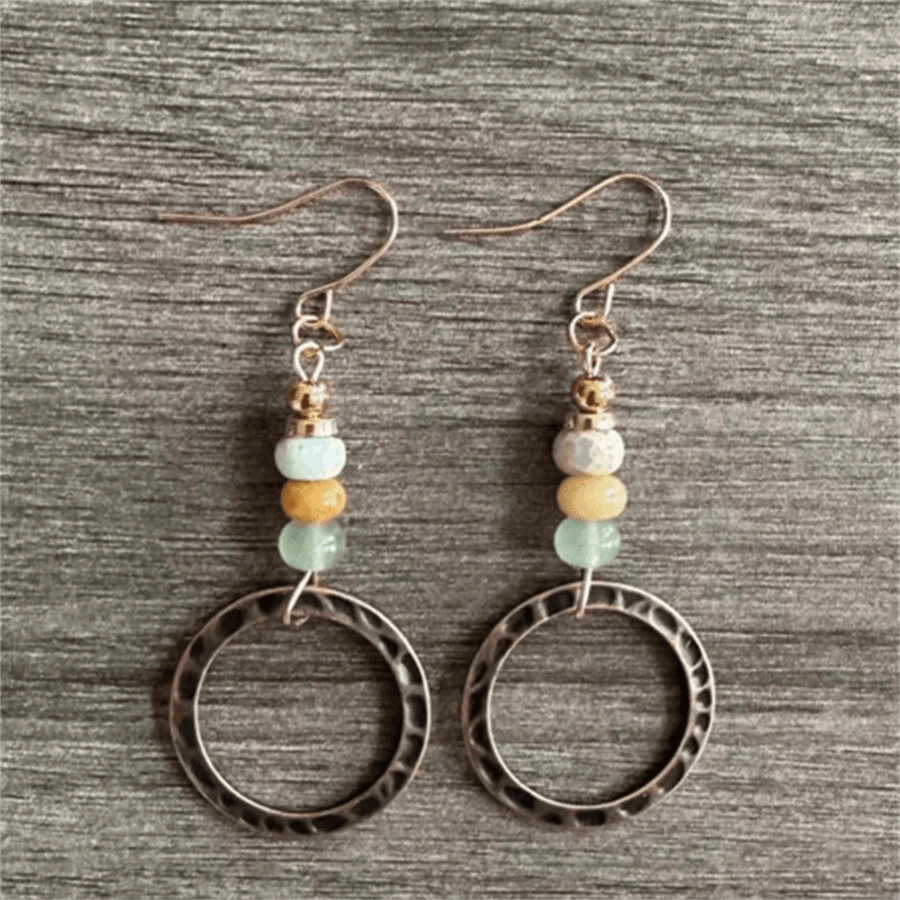 أقراط معلقة للنساء - لون نحاسي - مشاهدة 1