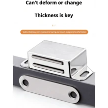 重型不锈钢橱柜磁性门扣，加厚强力门磁锁，防变形闭合门扣，适用于厨房橱柜衣柜抽屉 - 銀色 - 查看 4