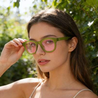 1pc Women's Fashion Retro Casual Stylish Glasses