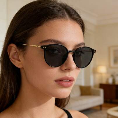 1pc Women's Fashionable Retro Chic Eyeglasses