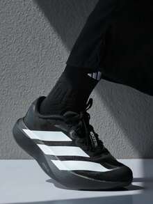 Adidas 阿迪达斯 Adizero Evo 舒适多功能耐穿透气低帮马拉松训练竞速跑鞋，男款，黑白配色 - 黑與白 - 查看 6