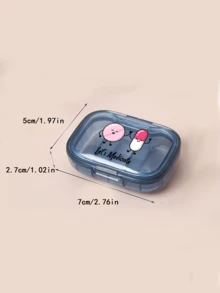 Medical Kit With Printed Cute Pill Pattern And Letters' Let's Medicane ', Portable And Minimalist Pill Organizer Medication Storage Box With 3 Compartments For Home And Travel Portable Travel Mini Pill Case Waterproof Moisture-Proof Pill Storage Container Suitable For Storing Medication Rings And Other Small Items - Multicolor - View 10