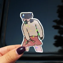 1pc/3pcs Vinyl Sticker - "Scratch Girl", "Scratch Boy", Polypropylene, Suitable For Car Body, Laptop, Water Bottle - Symbol Of Life, Universe And Everything School Supplies - Vinyl - View 2