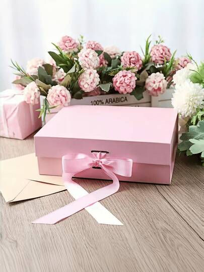 1pc Bowknot Gift Box With Lid, 5-Pack, Includes Ribbon And Magnetic Closure, Elegant Ribbon Tie, Suitable For Christmas, Valentine's Day, New Year, Birthday, Wedding, Sturdy Rectangular Gift Bag, Christmas Gift Box - Surprise Box - Packaging Box - Gift Bag - Souvenir Box, Ideal For Birthday, Valentine's Day, Father's Day, Mother's Day, Wedding, Anniversary, Christmas Gift Packaging