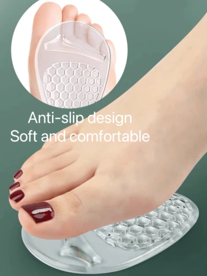 1 Pair Multi-Color Soft Metatarsal Pads, Anti-Friction Anti-Pain Cushion Inserts For High Heels & Sandals, Massage Honeycomb Design, Non-Slip Suitable For Women Shoes