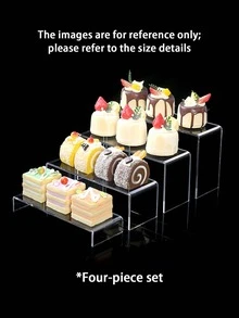 5个装可重复使用的亚克力U型展示架 - 适用于甜点、珠宝、自助餐和派对用品的纸杯蛋糕架。坚固耐用，可调节，易于组装。 - 無色 - 查看 8