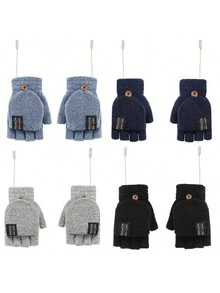 RAF 一套USB供电的男女通用加热手套，针织手型设计，半加热露指设计，多层加热装置。适合学生和办公人士使用，返校季及春秋季促销活动。（USB供电，不含电池） - 彩色 - 查看 4