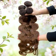 BINF Chocolate Brown Wavy Unprocessed Brazilian Virgin Human Hair Weave, Double Layer, Suitable For Dyeing Or Bleaching, #4 Wavy Human Hair Extensions Suitable For Women's Wedding - S4 - View 5
