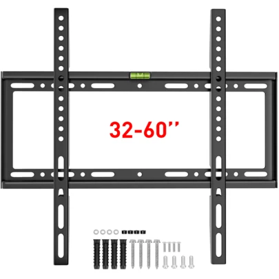 Lislark TV Wall Bracket For 32 37 40 42 44 47 55 60 Inch LED LCD Plasma TV With Vesa 75X75Mm - 400X400Mm Up To 50Kg Ultra Slim TV Wall Mount Super Strong TV Bracket