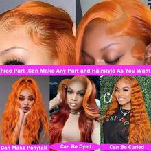 NARNI 30 Inch Ginger Wig Human Hair Orange Ginger Lace Front Wigs Human Hair Glueless Body Wave Human Hair Wigs 250% Density 13x6 HD Lace Front Wig 100% Glueless Ginger Wig Human Hair HD Transparent Lace Frontal Wigs Pre Plucked Hairline 350# Ginger Colored Wig - S350 - 查看 5