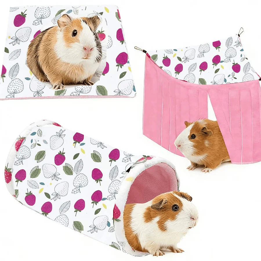 Hamster And Guinea Pig Tunnel, Small Pet Tunnel And Pipe, Soft Wool Small Animal Tunnel Tube And Mat As Well As Corner Hideout Cage Accessories, Suitable For Guinea Pigs, Rabbits, Ferrets, Chinchillas, Hedgehogs, Etc.