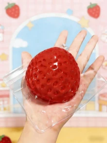 可爱草莓挤压玩具，升级版水果捏捏乐，萌系粘性减压玩具，透明，减压玩具，捏捏乐趣味减压发泄玩具，办公室减压小礼物，情人节礼物，青少年男孩女孩生日礼物，节日礼物 - 彩色 - 查看 3