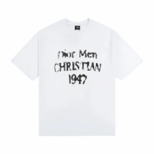 DIO New Men's 100% Cotton T-Shirt |   Cute Casual Short Sleeve Top |   Oversized Soft Breathable Tee |   High Quality Exactly The Same One-To-One Reconstruction |   Streetwear Basic Versatile Comfort Shirt |   High-End Brand Feel - 白色2 - 查看 2