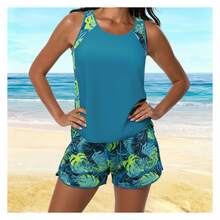 Tankini Swimsuits For Women With Pockets - Two Piece Bathing Suits Sporty Swim Shorts - Tummy Control Swimwear For Beach, Pool, Vacation - UPF 50+Protection - 多色750 - 查看 1