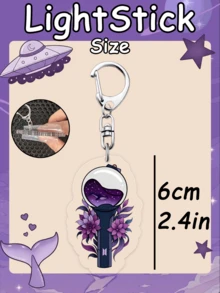 BT/S Lightstick Keychain, Creative Keychain, Keychain, Double-Sided Laminated Keychain, Bag Pendant, Car Pendant, Birthday Gift, Party Favor - Multicolor - View 4
