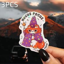 Cute Cat Biting Knife Shape Magic Cat Stickers - Adorable Purple And Orange Cats, Magic Design Waterproof Vinyl Decals, Suitable For Notebooks, Planners, Scrapbooks, Farmhouse Decor - Easy To Peel And Stick, Planner Decor, Diary Decor, Magic Theme, High-Quality Printing Glossy, Single Use - Vinyl - View 18