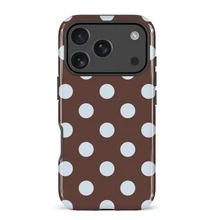 Brown Background With Blue Dots