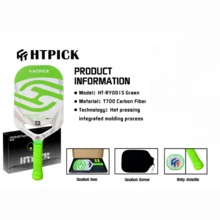 HTPICK Tournament Grade Pickleball Paddle, Heat-Pressed T700 Carbon Fiber, Multi-Color (Red/Green/Blue), Offensive Style, Champion Level Professional Paddle, USAPA Certified, Suitable For School, Club And Gym Sports Equipment - Multicolor - View 18