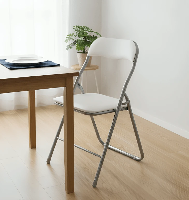 BLOOM STORE-Silla plegable para computadora, salón o entrenamiento 44,5*44*79 cm, respaldo y cojín de PU, cómoda y resistente, disponible en varios colores - blanco - Ver 1