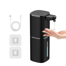 DONASIRA 400毫升大容量非接触式自动皂液器，带灯光显示、红外感应器，泡沫液体快速出液，适用于厨房、浴室、洗手、洗碗等场所，可桌面或壁挂安装，IPX5级防水，Type-C充电，0.25秒快速响应，4档出液量调节，适用于办公室、学校、酒店、医院、商场等公共场所，春季新品 - 彩色 - 查看 15