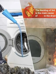 1 Paquete de Kit de Limpieza de Conducto de Secadora, Cepillo Removedor de Pelusa, Cepillo de Pelusa de Secadora, Herramientas de Limpieza de Trampa de Conducto, Cepillo Flexible Largo para Bobina de Refrigerador - A - Ver 6