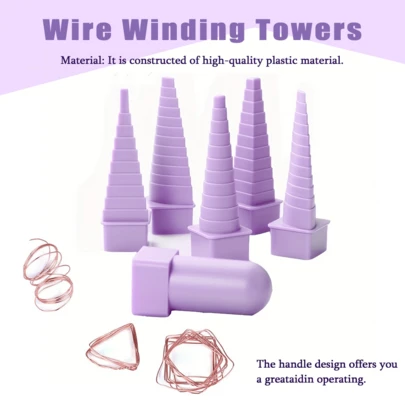 6pcs DIY Manual Winding Tool Set, Suitable For Paper Craft, Copper Wire, Spool, Metal Wire Winding Rod, Jewelry Size Adjuster, Handmade Rolling Tube Drawing Tool Kit