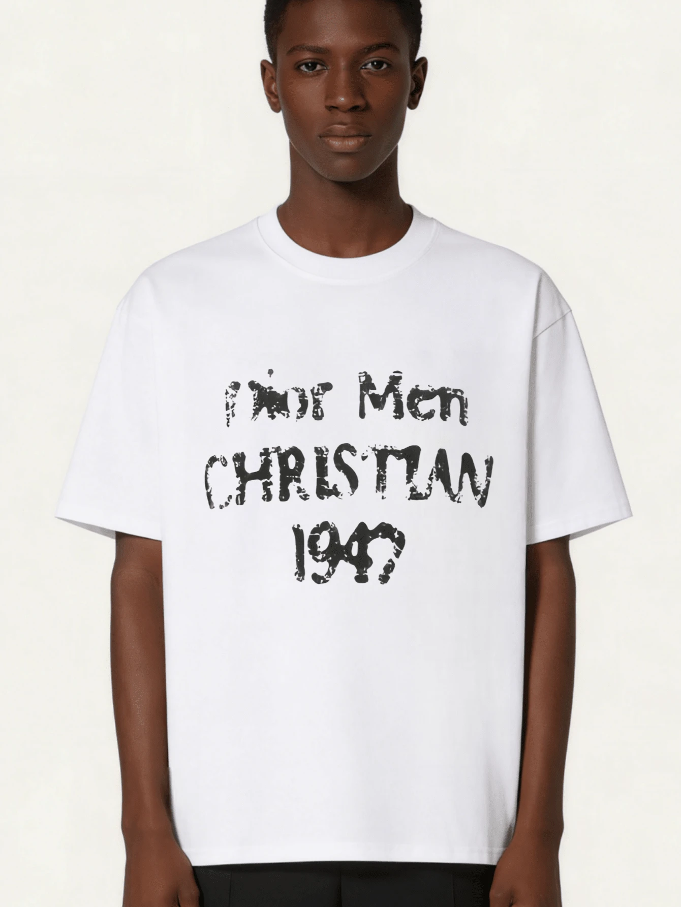 DIO New Men's 100% Cotton T-Shirt |   Cute Casual Short Sleeve Top |   Oversized Soft Breathable Tee |   High Quality Exactly The Same One-To-One Reconstruction |   Streetwear Basic Versatile Comfort Shirt |   High-End Brand Feel - 白色2 - 查看 1