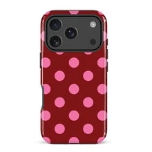 Red Base With Pink Dots