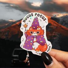 Cute Cat Biting Knife Shape Magic Cat Stickers - Adorable Purple And Orange Cats, Magic Design Waterproof Vinyl Decals, Suitable For Notebooks, Planners, Scrapbooks, Farmhouse Decor - Easy To Peel And Stick, Planner Decor, Diary Decor, Magic Theme, High-Quality Printing Glossy, Single Use - Vinyl - View 16