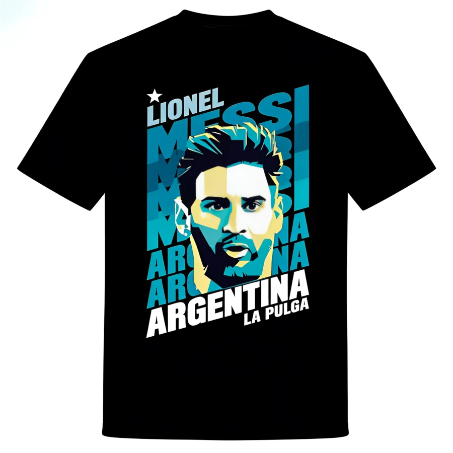 Messis Fan T-Shirt 2026 Spring_Summer Streetwear For Both Men And Women, A Pure Cotton Short-Sleeved Sport Top T-Shirt For Fans - Black - View 1