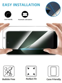 4片装/荣耀手机钢化玻璃屏幕保护膜，防刮花，无气泡，高清，9H硬度，兼容手机壳 - 無色 - 查看 9